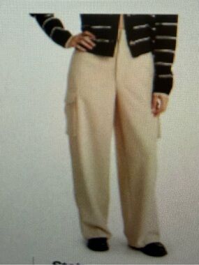 Nordstrom Beige Wide-Leg Cargo Pants